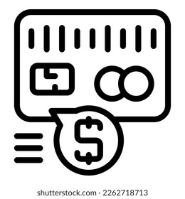 Credit business card icon outline vector. Cash back. Money refund