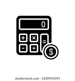 Credit Calculating Filled Icon Vector Illustration