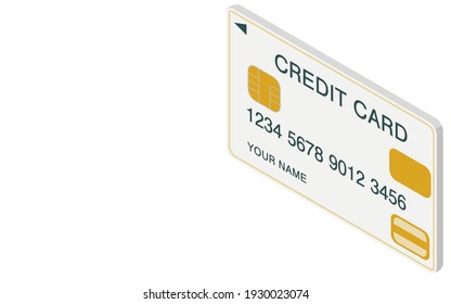 Credit card 3D illustration, isometric
