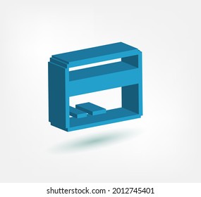 credit card 3d vector pixel logo