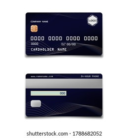 Credit card with abstract design isolated on white background.	
