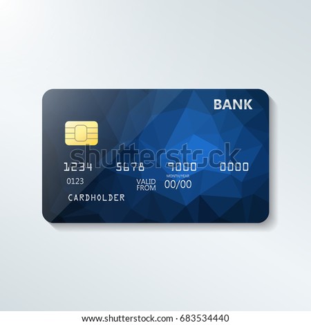 Credit card with abstract geometric triangle pattern. Triangle tesselation. Online payment. Cash withdrawal. Financial operations.Shopping.
