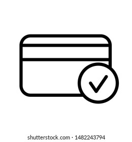 Credit Card Accepted modern stylish outline icon on a white background