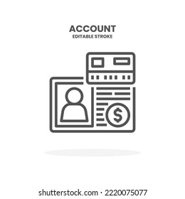 Credit Card Account line icon. Vector illustration on white background. Editable Stroke and pixel perfect. You can use for web, app and more.