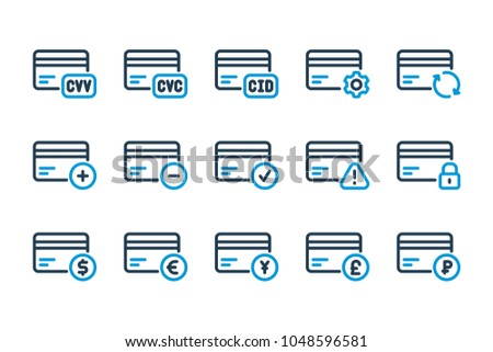 Credit Card actions and Notifications line icon set. Online and Mobile Payment vector illustration.