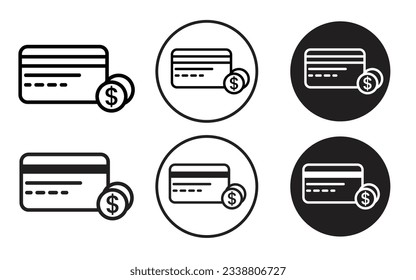 Credit card Annual fee icon set. subscription payment vector symbol. suitable for mobile app, and website UI design.