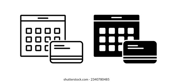 credit card annual fee icon set. membership subscription payment vector symbol for app, and website UI designs.