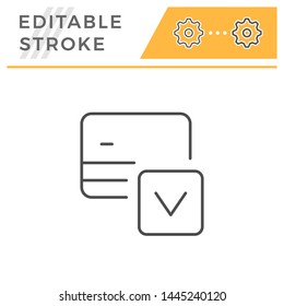 Credit card approval editable stroke line icon