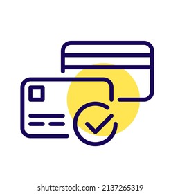 Credit card approved method of payment. Pixel perfect, editable stroke icon