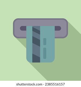 Credit card atm icon flat vector. Money wallet. Business account