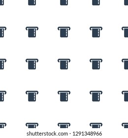 credit card in atm icon pattern seamless white background. Editable filled credit card in atm icon. credit card in atm icon pattern for web and mobile.