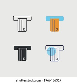 credit card at ATM machine vector icon withdrawing money icon transaction