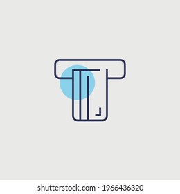 credit card at ATM machine vector icon withdrawing money icon transaction