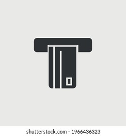 credit card at ATM machine vector icon withdrawing money icon transaction