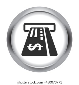Credit card atm slot sign simple icon on background