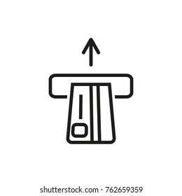 Credit Card in ATM Slot Vector Icon