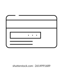 credit card back bank payment line icon vector. credit card back bank payment sign. isolated contour symbol black illustration