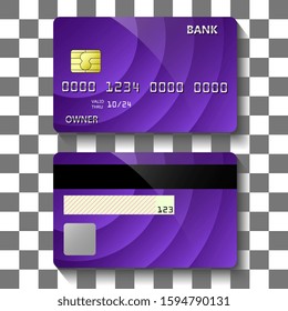 credit card background template. circle purple texture background. vector illustration tu 