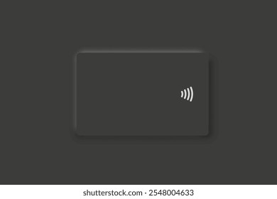Credit card. Bank card mockup. Vector realistic template. Paypass sign. Debit plastic card mock up.
