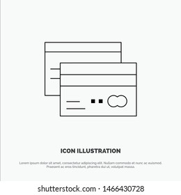 Credit card, Banking, Card, Cards, Credit, Finance, Money Line Icon Vector. Vector Icon Template background