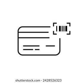 Credit card and barcode. Pixel perfect icon
