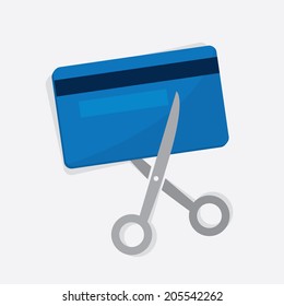 Credit card being cut with scissors 