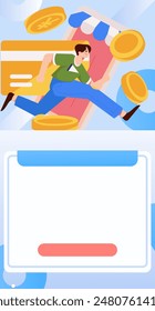 Credit card bill character flat vector concept operation hand drawn illustration
