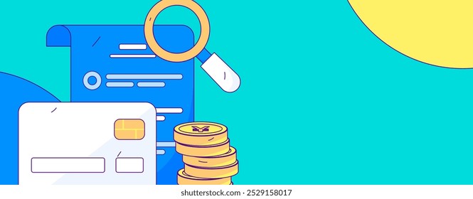 Credit card bill character flat vector concept operation hand drawn illustration
