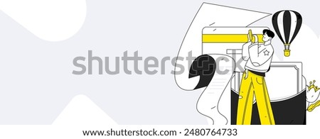 Credit card bill character flat vector concept operation hand drawn illustration
