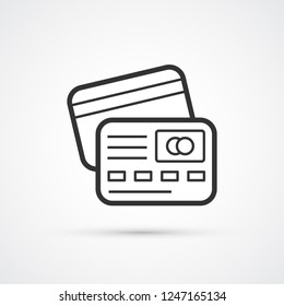 Credit Card black business icon. Vector illustration