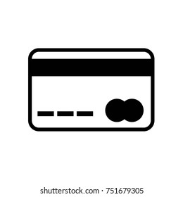 Credit card with black stripes. Vector illustration icon outlined on white background