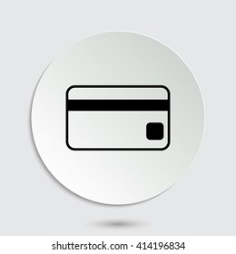 Credit card - black vector icon  with shadow