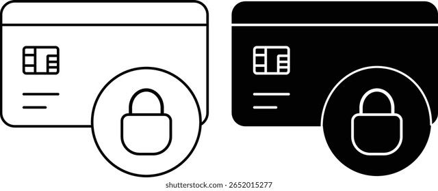 Credit Card Blocked Icon. Credit Card Locked Icon. personal finance security and secure payment sign. representing data security and protection 
