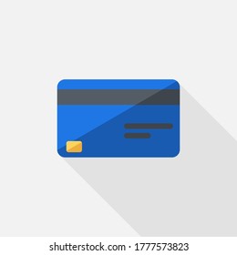 Credit card Blue icon vector isolated. Flat style vector illustration.