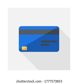 Credit card Blue icon vector isolated. Flat style vector illustration.