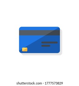 Credit card Blue - Shadow icon vector isolated. Flat style vector illustration.