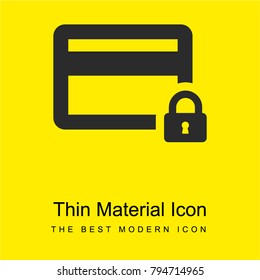 Credit card bright yellow material minimal icon or logo design