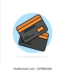 Credit card, Business, Cards, Credit Card, Finance, Money, Shopping Abstract Circle Background Flat color Icon. Vector Icon Template background