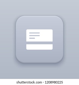 Credit card button, best vector on a gray background