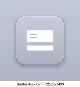 Credit card button, best vector on a gray background