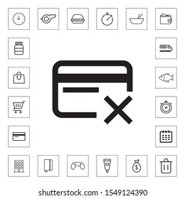 Credit card cancel icon illustration isolated vector sign symbol