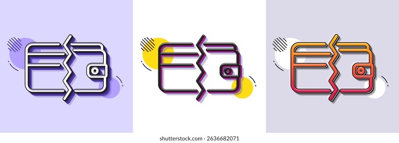 Credit card or cash line icon. Halftone dotted pattern. Gradient icon with grain shadow. Payment methods sign. Line payment methods icon. Various designs. Vector