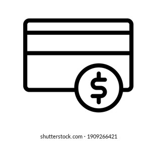 credit card cent payment single isolated icon with outline style