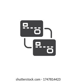 Credit card change vector icon. filled flat sign for mobile concept and web design. Bank card transaction glyph icon. Payment method symbol, logo illustration. Vector graphics