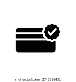 Credit Card with Checkmark Verification Badge Icon
