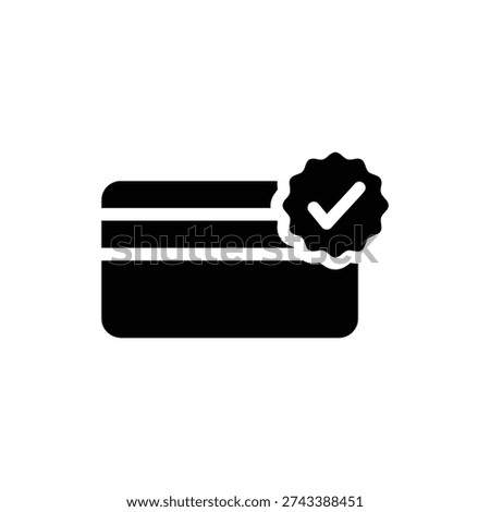 Credit Card with Checkmark Verification Badge Icon