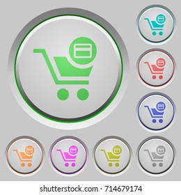 Credit card checkout color icons on sunk push buttons