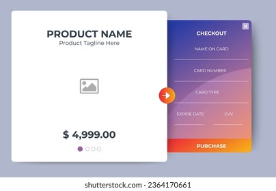 Credit Card Checkout Design UI template. vector