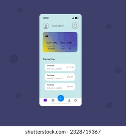 Credit Card Checkout Form Blue Turquoise Yellow Business UI Mobile Vector Design