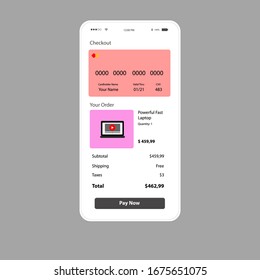 Credit Card Checkout Form Page Vector Design